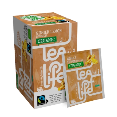 Ginger Lemon Infusion - Organic & Fairtrade - Tea of Life - 25 torebek herbaty